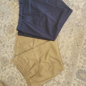 Men's Flat Front Khaki Pants, Lot of 2